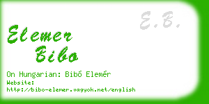 elemer bibo business card